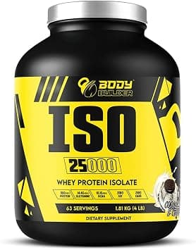 Body Builder ISO 25000 Isolate Whey Protein Powder (4LB) - 88% OF PROTEIN - Zero Sugar, Carb & Fat - With 18% BCAAs & 14% Glutamine - (Cookies & Cream, 4 LB) on Amazon.ae - Price Tracker