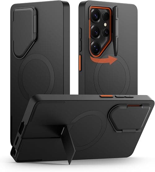 SURITCH Magnetic Case Compatible with Samsung Galaxy S25 Ultra, with Camera Cover & Adjustable Metal Kickstand Shockproof Bumper Case Slim Protective Cover for Galaxy S25 Ultra 5G (2025)-Black on Amazon.ae - Price Tracker