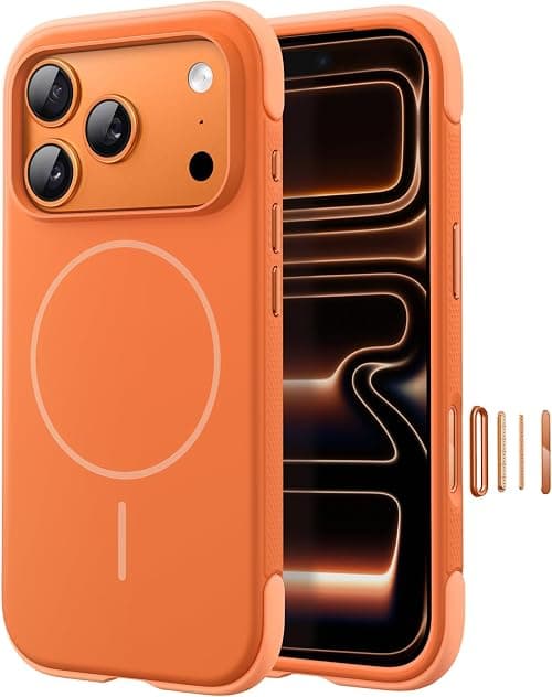 JETech Magnetic Silicone Case for iPhone 18 Pro/17 Pro, Cosmic Orange على Amazon.ae - متتبع الأسعار