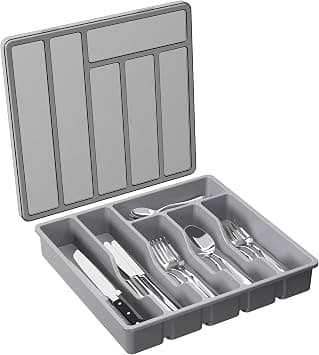 Lifewit Cutlery Tray with Lid, Forks Knives Spoons Storage Box on Amazon.ae - Price Tracker
