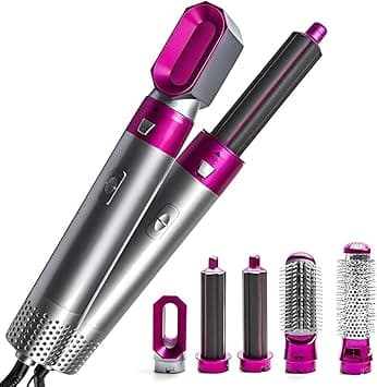 5-in-1 Hot Air Hair Dryer and Curler Tool Set – Multi-Function Hair Styler for Curling, Drying, Straightening, Volumizing, and Smoothing with Interchangeable Attachments on Amazon.ae - Price Tracker