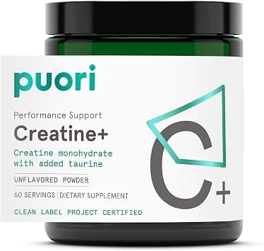 Puori Creatine Monohydrate Powder with Taurine - Unflavored Creatine Powder, Pre-Workout Supplement for Men & Women - Muscle Builder, Enhanced Workout Performance & Strength Building - 60 Servings on Amazon.ae - Price Tracker