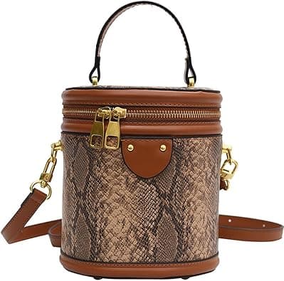RTGGSEL Retro Vegan Leather Crossbody Shoulder Duffel Barrel Bags for Women Small Tote Satchel Handbags Purse on Amazon.ae - Price Tracker