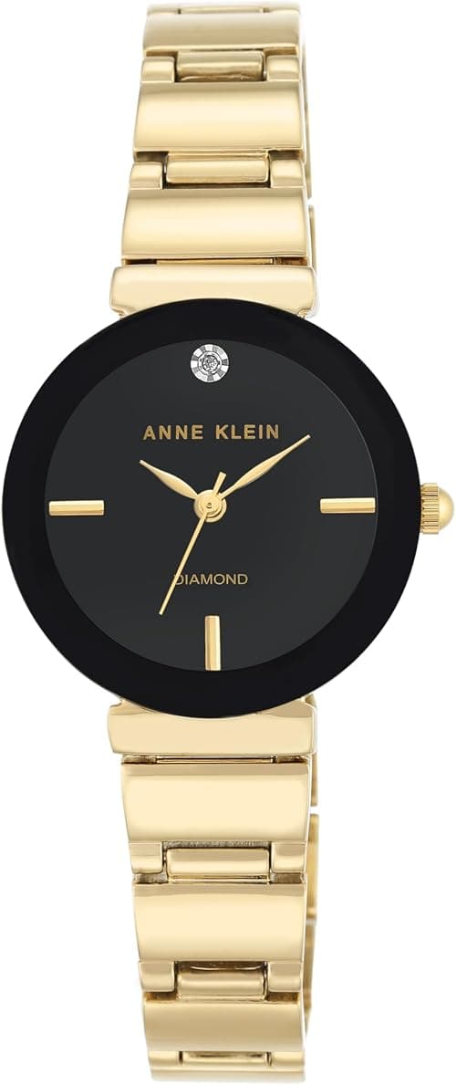 Anne Klein Women Analog Japanese Quartz Watch with Metal Strap AK/2434BKGB, Gold & Black على Amazon.ae - متتبع الأسعار