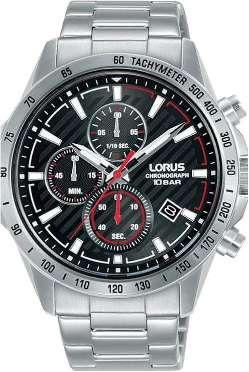 Lorus sports black dial stainless steel Bracelet watch for men RM391HX9, silver, bracelet on Amazon.ae - Price Tracker