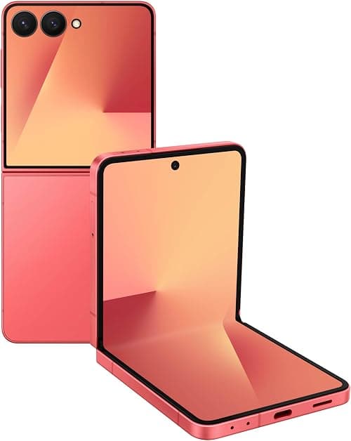 Samsung Galaxy Z Flip7 Cell Phone, 256GB AI Smartphone, Unlocked Android, high-res 50 MP Camera, Powerful Processor, Long Battery Life, 2025, Coral Red - International Version on Amazon - Best Deal Finder
