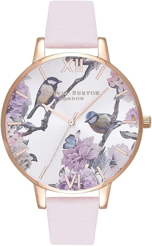 Olivia Burton Analogue Quartz Watch for Women with Blush Leather Strap - OB16PL35 on Amazon.ae - Price Tracker