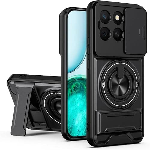 Case for Motorola Moto G77 5G/Moto G67 5G, Shockproof Case with 360° Ring Holder & Lens Protection Cover, Anti-fingerprint Protective Cover with Stand Black on Amazon.ae - Price Tracker