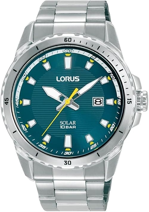 LORUS Men's Analogue Quartz Watch with Stainless Steel Strap, Silver/Black على Amazon.ae - متتبع الأسعار