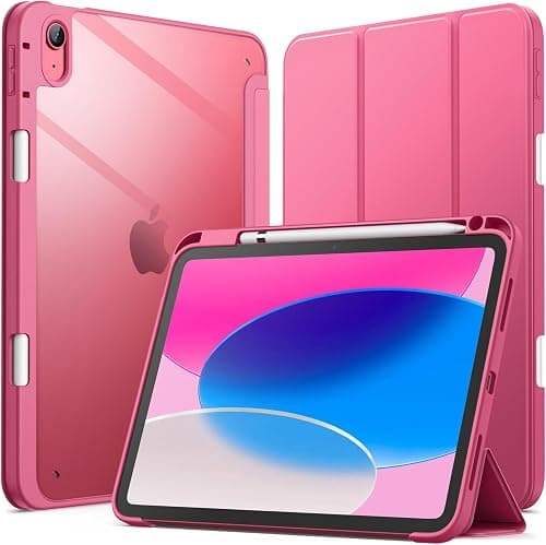 JETech Case for iPad (A16) 11th/10th Gen, Pink | Cover for 2025/2022 Model, Clear Transparent Back, Pencil Holder, Slim Shockproof, Tri-Fold Stand, Auto Wake/Sleep on Amazon.ae - Price Tracker