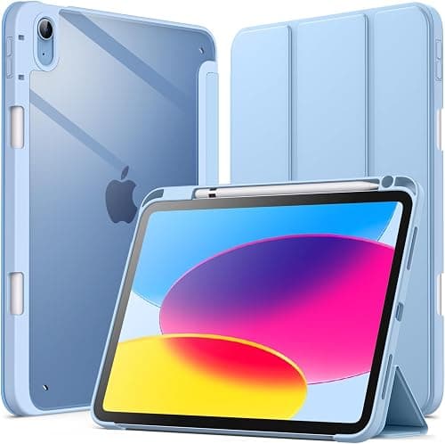JETech Case for iPad (A16) 11th/10th Gen, Blue | Cover for 2025/2022 Model, Clear Transparent Back, Pencil Holder, Slim Shockproof, Tri-Fold Stand, Auto Wake/Sleep على Amazon.ae - متتبع الأسعار
