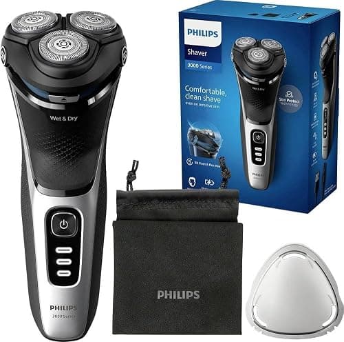 Philips Electric Shaver Series 3000 Wet & Dry Electric Shaver for Men with SkinProtect Technology, Black, Retractable Trimmer, Cordless Shaver with Travel Case (Model S3241/12) on Amazon.ae - Price Tracker