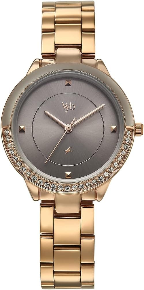 Fastrack Vyb Eclipse Quartz Analog Grey Dial Rose gold Stainless Steel Strap Watch For Women - FV60107WM01W on Amazon.ae - Price Tracker