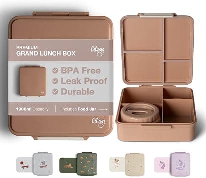 Grand Bento Lunch Box for Kids, Elegant Blush Pink Design,Leakproof with 4 Compartments & Food Jar,Terrific for School & Nursery, Crafted to last with Perfect Size on Amazon.ae - Price Tracker
