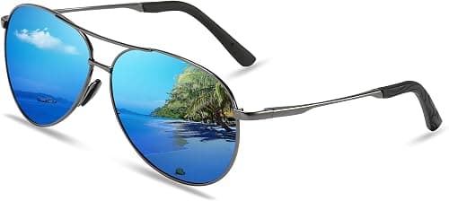Sunglasses for Men Women Pilot Polarized Sun glasses with UV 400 Protection Metal Frame for Driving Golf Fishing on Amazon - Best Deal Finder