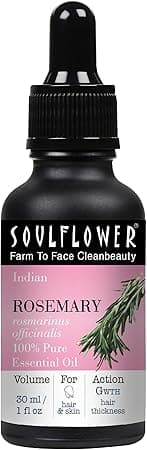 Soulflower Organic Rosemary Oil For Hair Growth, Hairfall Control & Scalp Nourishment, 100% Pure Essential Oil, Ecocert Cosmos Certified, 30ml/ 1 Fl Oz on Amazon.ae - Price Tracker