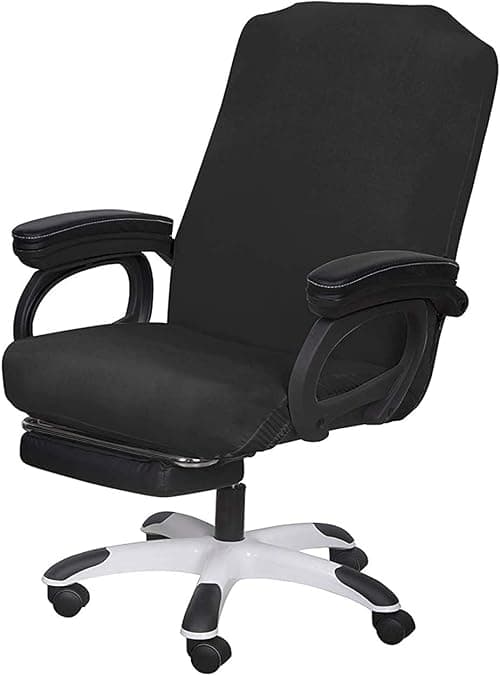 SARAFLORA Polyester Solid Stretch Washable Computer Chair Slipcovers for Universal Rotating for Boss, Office Chair (Large, Black) on Amazon.ae - Price Tracker