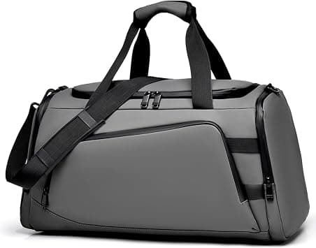 Sports Gym Bag for Men Women Travel Duffel Bag with Shoes Compartment and Wet Pocket Carry on Bag 48L Waterproof Shoulder Weekender Overnight Luggage Bag Swimming Yoga Tote Bags(Grey) on Amazon - Best Deal Finder