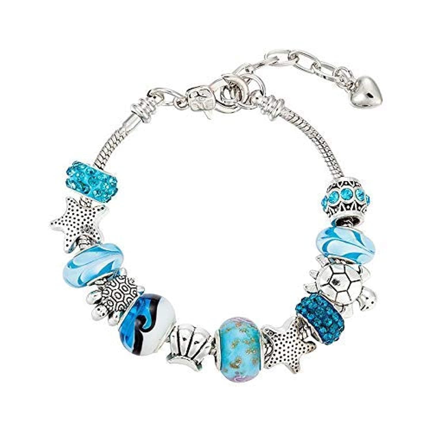 Silver 925 Silver DIY Crystal Jewelry Charm Beads Pandora Elements Ocean Style Bracelets for Women on Amazon.ae - Price Tracker