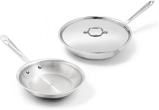 All-Clad D3® Stainless Steel 3 Piece Frypan Set- Made in USA- Includes 8" and 10" Frying Pans - Professional Grade -Oven Safe & Induction Compatible على Amazon.ae - متتبع الأسعار