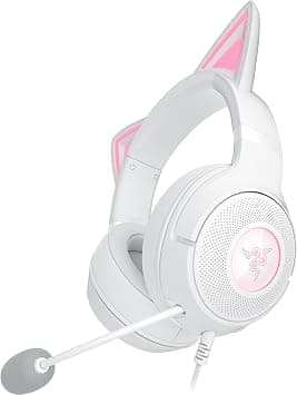 Razer Kraken Kitty V2 USB Wired Headset: Chroma RGB Kitty Ears, Stream Reactive Lighting, HyperClear Cardioid Mic, 40 mm Drivers, 7.1 Surround Sound, Comfortable Ear Cushions - White on Amazon - Best Deal Finder