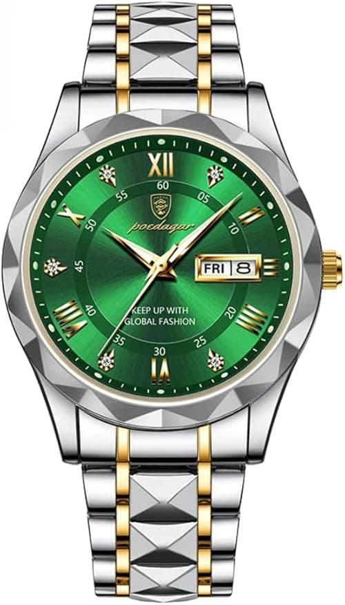 Poedagar Men Quartz Watch Luxury for Man Sports Business Waterproof Luminous Stainless Steel Week Date Men's Watches Male Clock on Amazon.ae - Price Tracker