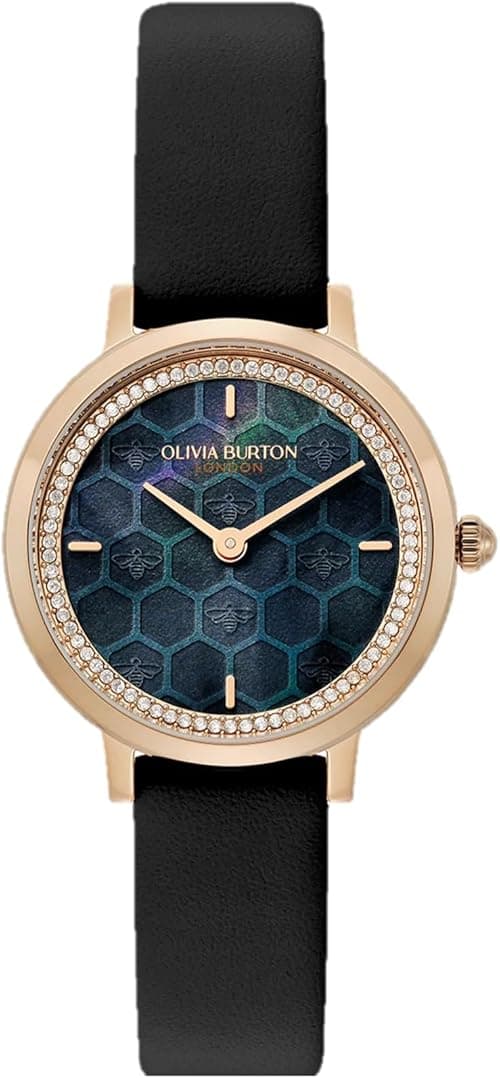 Olivia Burton Womens Ultra Slim Honeycomb Quartz Basic, Black, One Size on Amazon.ae - Price Tracker