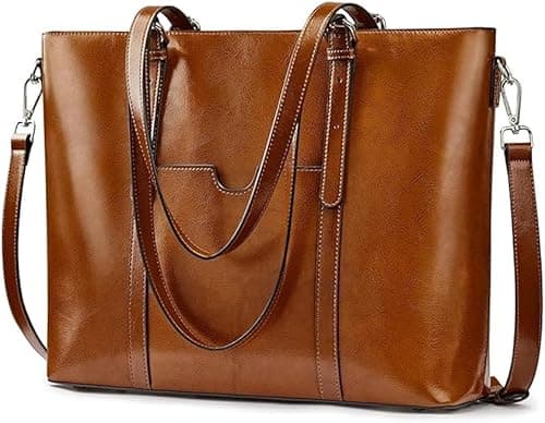 AMERTEER Womens Tote Bags Women's PU Leather Tote Bag - Large Capacity Shoulder Bags For Ladies Leather Handbag, Laptop Handbags, Vintage Leather Purse, Cowhide Travel Satchel Handbag on Amazon.ae - Price Tracker