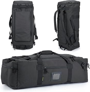 VEAGIA 86l Large Duffel Bag For Travel, Gym & Sports - Water Repellent Polyester, Hidden Straps, Shoe Compartment - Perfect Luggage Duffle Bag Or Backpack For Men & Women, Black, Tactical Duffle Bag on Amazon - Best Deal Finder