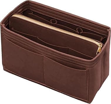 Purse Organizer Insert with Zipper Felt Bag Organizer Handbag Organizer Insert Bag in Bag Organizer with Key Chain for Tote Purse Bag Brown Medium on Amazon.ae - Price Tracker