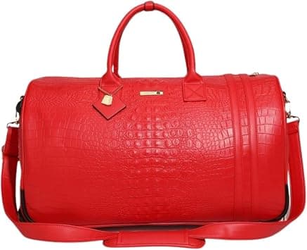 Tote&Carry Apollo 2 Large Rolling Duffle Bag with Wheels, Carry-On Roll Duffel for Travel, Gym, Sports, Daily, Weekend & All-Purpose Use for Men & Women, Red, Large, Crocodile Skin Pattern على Amazon.ae - متتبع الأسعار