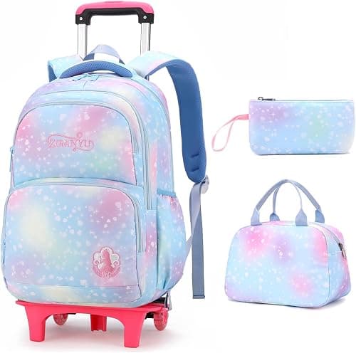 Dream Princess Wind Rolling Backpack for Girls Wheeled Travel Bag Trolley School Bag on Amazon.ae - Price Tracker