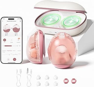 Momcozy Air 1 Ultra-Slim Breast Pump, Hands-Free Wearable Pump with Wireless Charging Case & App Control with Auto Mode & Full-Milk Alert, Industry-First Transparent Top for Easy Alignment على Amazon.ae - متتبع الأسعار