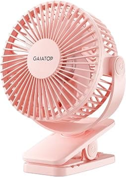 Gaiatop Portable Clip on Fan Battery Operated, Small Powerful USB Desk Fan, 3 Speed Quiet Rechargeable Mini Table Fan, 360° Rotate Personal Cooling Fan for Home Office Stroller Camping Pink (CF40) on Amazon.ae - Price Tracker