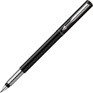Parker Vector Fountain Pen | Black with Chrome Trim | Medium Nib | Blue Ink | Hangtab on Amazon.sa - Price Tracker