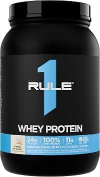 Rule 1 Proteins Whey Protein Powder, Vanilla Ice Cream, 2 Pounds على Amazon.ae - متتبع الأسعار
