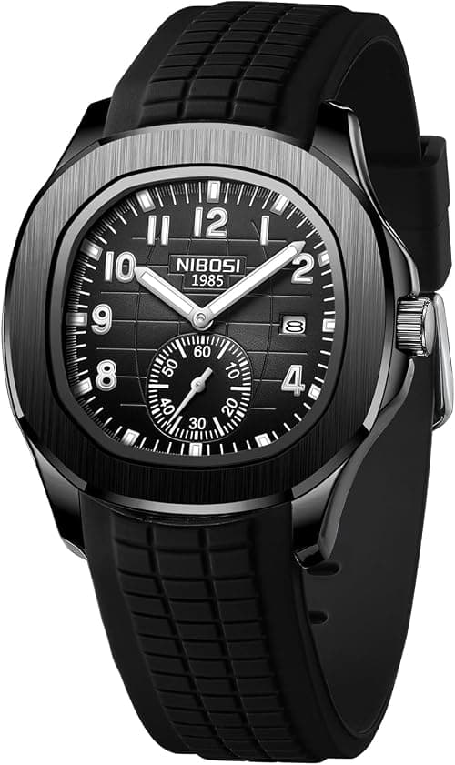 NIBOSI Men's Watches Analog Quartz Wrist Watch Men Silicone Strap Waterproof Date Business Casual Fashion Design Watches for Men on Amazon.ae - Price Tracker