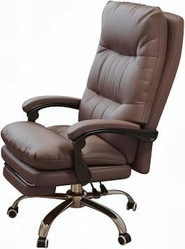 Ergonomic Executive Office Chair, High-Back PU Leather Desk Chair with Retractable Footrest, Steel Caster Base, Reclining Computer Gaming Chair for Boss, Manager, Home Office & Lounge, Brown على Amazon.ae - متتبع الأسعار