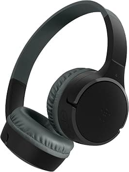 Belkin SoundForm Mini Kids Wireless Headphones with Microphone - Black | Kids Headphones, 85dB Volume Cap, 30H Battery, Intuitive Controls, Stickers and 3.5mm Aux Cable Included, USB-C Fast Charging on Amazon.ae - Price Tracker