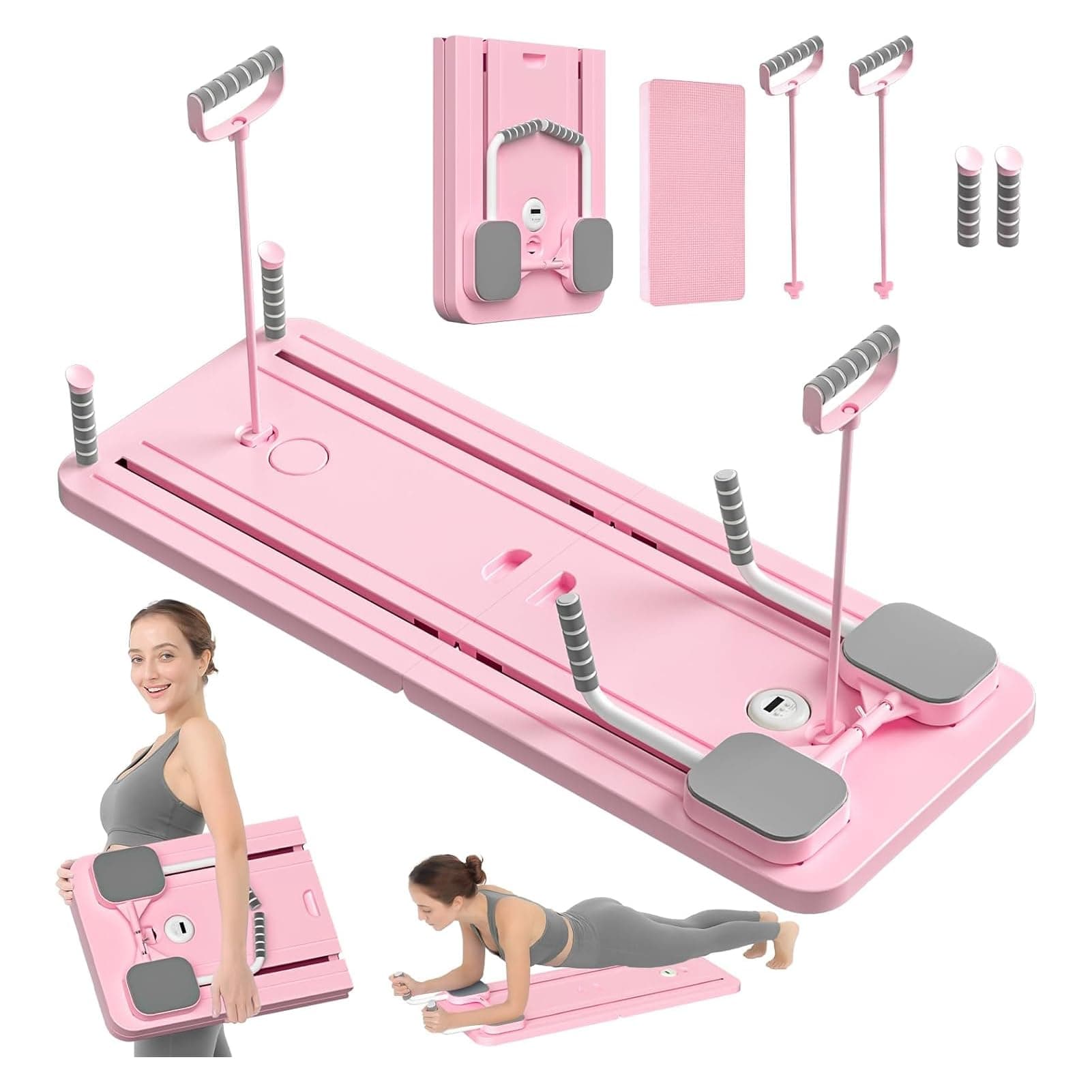Upgraded Pilates Reformer Machine - 5-in-1 Fitness Board & Pilates Equipment Set with Ab Workout Equipment, Multifunctional Push-Up Board, Resistance Bands, Balance Board & Timer for Full Body on Amazon.ae - Price Tracker