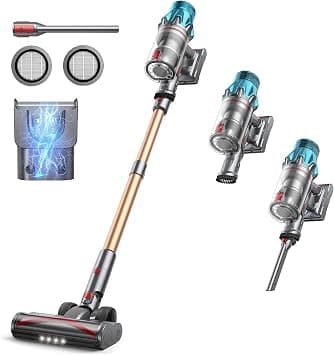 Cordless Vacuum Cleaner Ultra7 60-Minute Runtime 45000Pa 550W Wall-Mounted Charging Station, Upright Stick Vacuum with HD Touchscreen, Anti-Tangle Brush for Hard Floors & Carpets على Amazon.ae - متتبع الأسعار