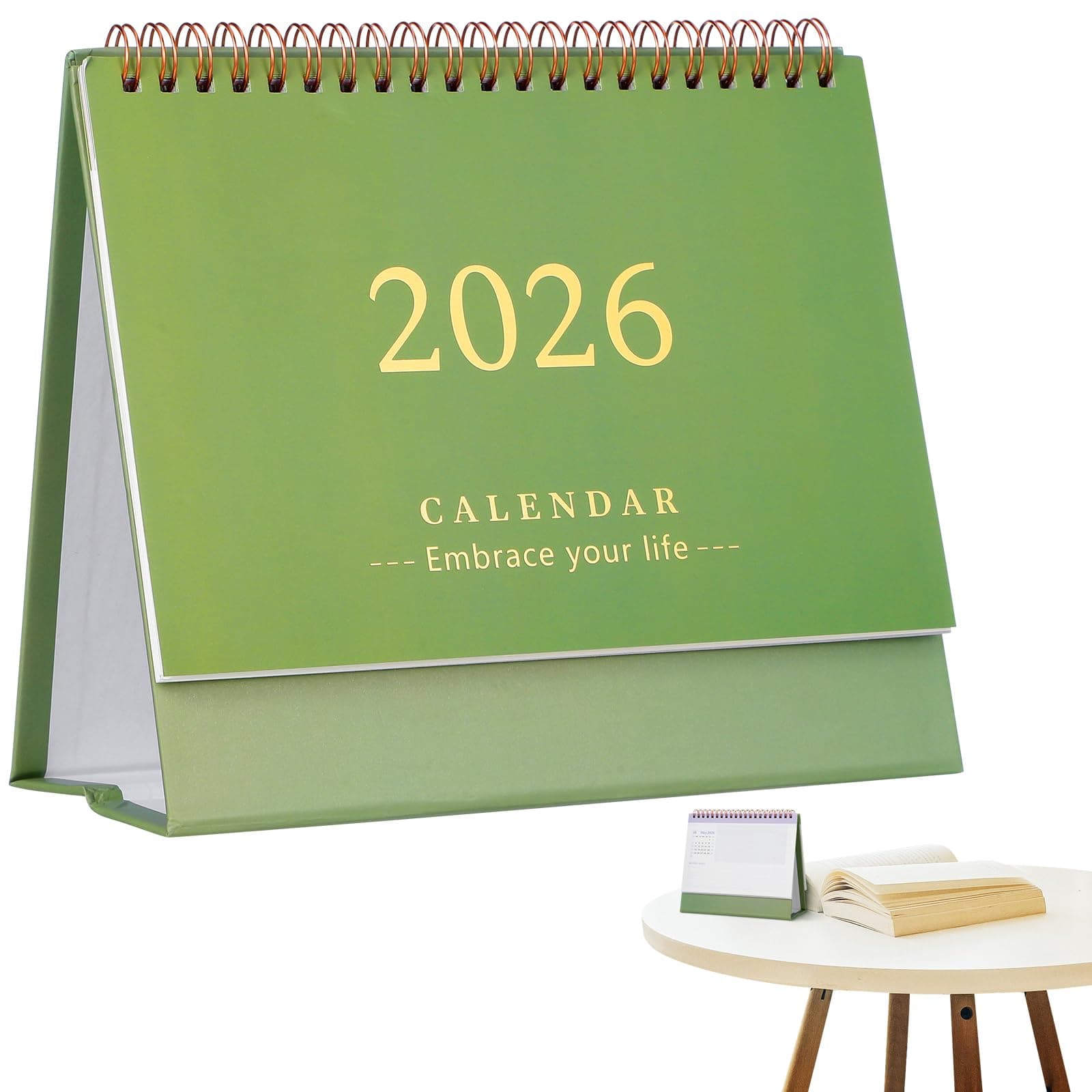 NUOBESTY 2025-2026 Desk Calendar 2026 Standing Flip Monthly Calendar Desktop Calendar Jul. 2025 - Dec. 2026, Memoranda Lined Pages, Twin-Wire Binding, Green on Amazon.ae - Price Tracker