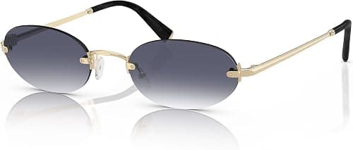 Retro Small Oval Sunglasses for Women Men, 2025 Trendy Rimless Sun Glasses Fashion Narrow Shades Y2K Designer Sunnies on Amazon.ae - Price Tracker