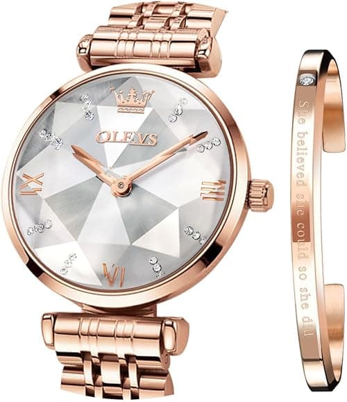 OLEVS Men's Casual Fashion Waterproof Gold Stainless Steel Band Quartz Gold Watches Gifts for Men on Amazon.ae - Price Tracker