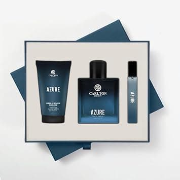 Carlton London Men's Perfume Gift Set – Azure 50ml EDP, Cream & Travel Spray | Luxury Fragrance Combo For Gifting | Birthday Present for Men على أمازون - دليلك لأفضل العروض