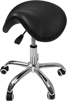 Saddle Stool Rolling Chair for Massage Salon Spa Drafting,Adjustable Hydraulic Stool with Wheels without Backrest (Black) on Amazon.ae - Price Tracker