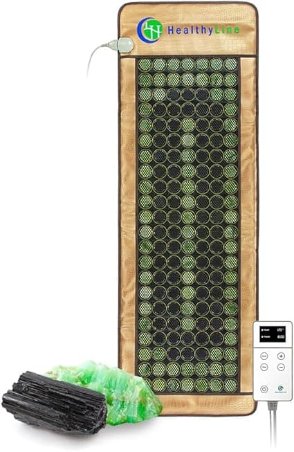 HealthyLine Mesh Far Infrared Heating Pad - Natural Crystal Gemstones Mat, Auto Shut Off, Back Pain Relief, Negative Ions Therapy - 72" x 24" on Amazon.ae - Price Tracker