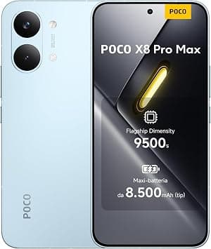POCO X8 Pro Max, Smartphone 12 + 512GB, Flagship Dimensions 9500s, 8500mAh (Type) Battery, Ultra Bright AMOLED Screen, 50MP Light Fusion 600 with OIS, Blue, 1 Year Extra Warranty, Charger Not Included on Amazon.ae - Price Tracker