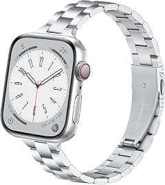 Lenrao Thin Stainless Steel Bands Compatible with Apple Watch 38mm 40mm 41mm 42mm 44mm 45mm for Women, Metal Straps for iWatch Series 9 8 7 6 5 4 3 2 1 SE - Amazon.sa Price Tracker