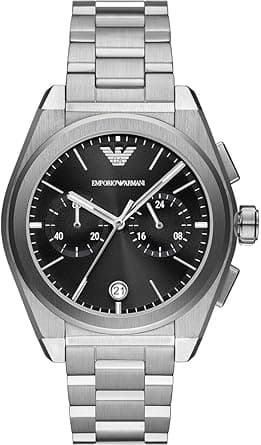 Emporio Armani Herrenuhr, Quarz-Zweizeiger-Chronographenwerk und 43mm Gehäusegröße mit Edelstahlarmband on Amazon.ae - Price Tracker